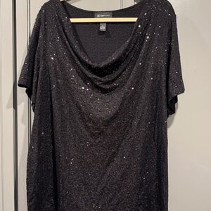 INC Black Sequin top, 2X